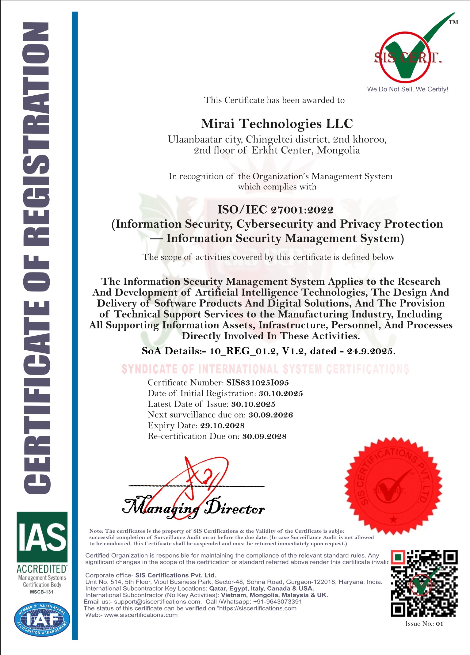 ISO Certificate
